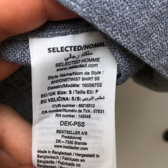 Selected Homme Identity short sleeve button down blue  cotton summer shirt small - Picture 4 of 7